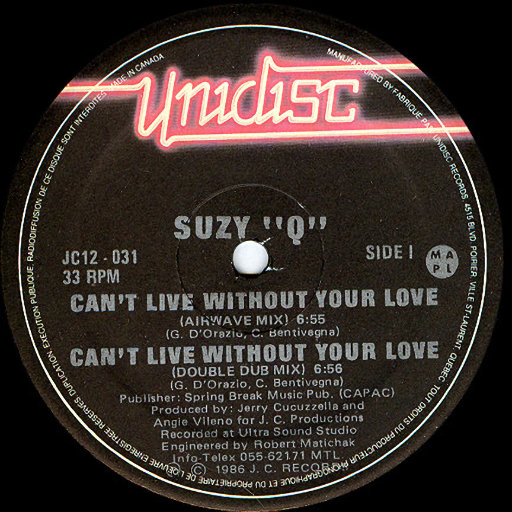 Suzy Q. - Can't Live